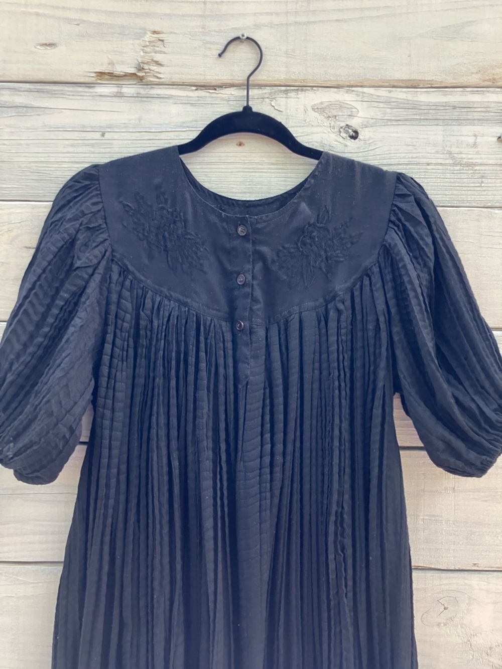 Vintage Nightgown Black Dress Maureen USA Romantic S - Picture 3 of 5